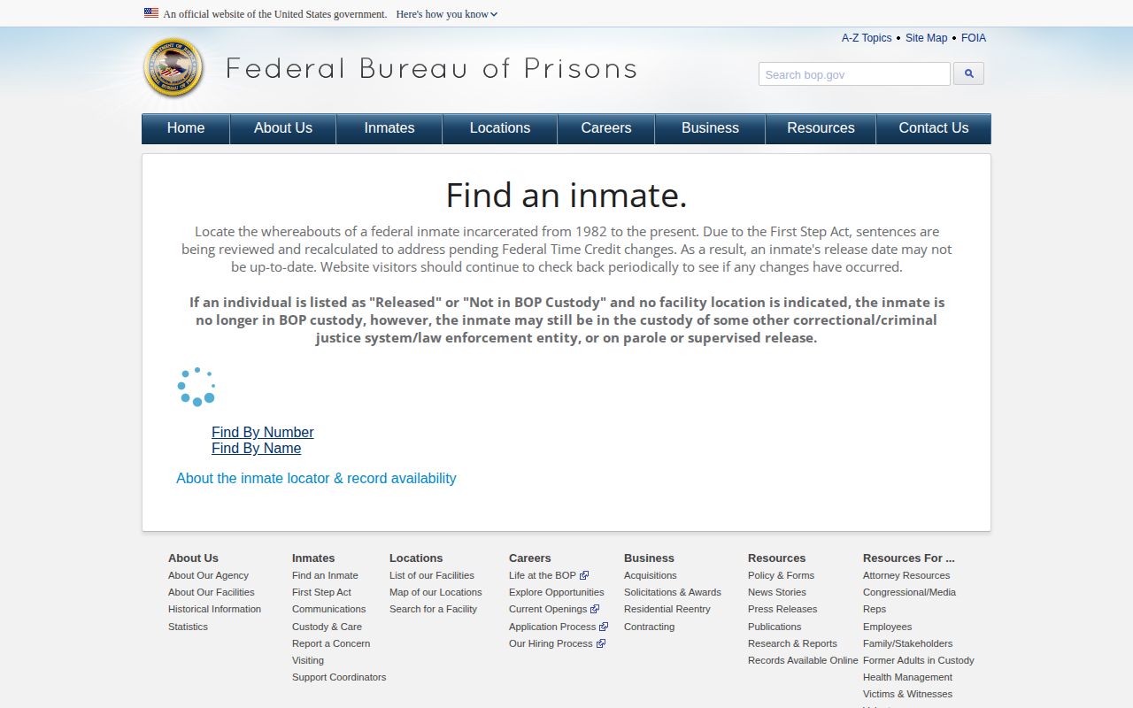Federal inmate release locator for Knox County records